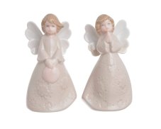 Dekorace anděl porcelánový 5,5cmLx4,5cmWx9,5cmH - 2 druhy