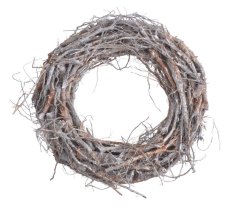 Dekorace věnec ze dvou druhů přírodního barveného proutí 35cm∅x7cmH.