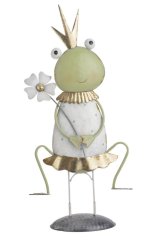 Dekorace plechová stojící žába 34cmL x 14cmW x 69cmH