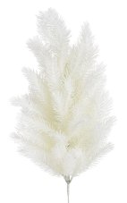 Umělá jehličnatá větvička bílá s glitrem, dl. 50cm
