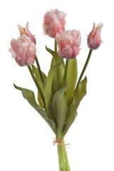 Svazek umělých papouščích tulipánů hlavička 5,5cm, celkem dl. 46 cm - 5ks