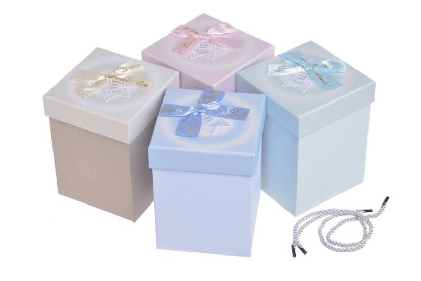 Dárkové krabičky 12,5x12,5xH16,5cm - 4ks, mix barev