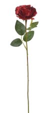 Umělá rozkvetlá růže, květ Ø6cm/dl.52cm