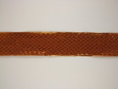 Plátnová vzorovaná stuha s metaloplastem a drátkem v krajích 4cm/25m