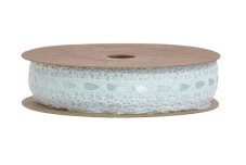 Saténová dekorační stuha s krajkou 1,5cm/dl. 10m