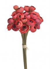 Svazek drobných umělých ranunculusů - 9 stonků po 4 květech, květ Ø 3cm, dl. 30cm