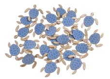 Želva - dřevěný barevný výsek 4,5 cm, 24 ks, varianta D