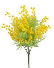 Umělý keřík kvetoucí  mimosy - 7 výhonů - dl. 36cm