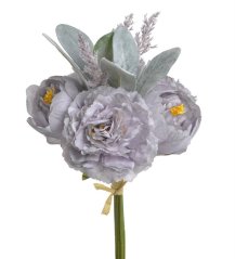 Kytice umělých rozkvetlých pivoněk a travin, pivoňka Ø 11cm/ dl.celkem 44cm