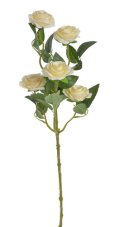 Planá umělá růže s 5 květy na stonku s listy, květ Ø 5cm/celkem dl. 64cm