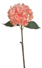 Květ umělé hortenzie na stonku s listy, květ Ø18cm/dl.59cm