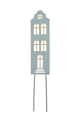 dekorace kovový domek 8cmLx0,3cmWx42cmH - zápich