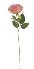 Umělá rozkvetlá růže, květ Ø6cm/dl.52cm