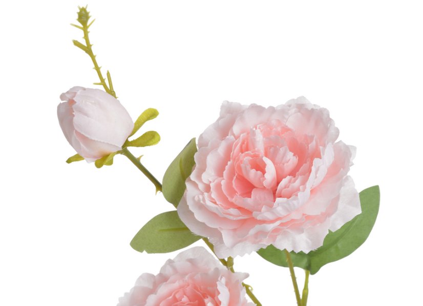 Trs umělých pivoněk s třemi květy a poupětem, květ Ø8cm/dl.75cm