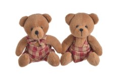 Dekorace plyšový medvěd 2 druhy 10cmLx7cmWx11cmH. - 2ks