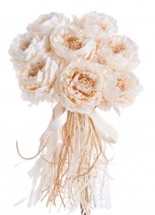 Svatební kytice růží s doplňky dl. 40cm