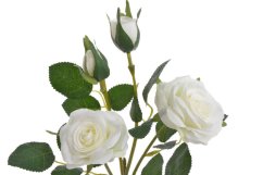 Umělá rozkvetlá růže 2 květy + 2 poupata,  květ Ø 6,5cm, dl.49cm