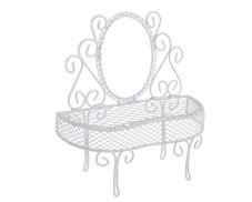 Kovová dekorace toaletka h10-5 cm, l 10 cm - bílá