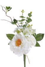 Kytice míchaná z hortenzie, pivoňky, růže a doplňků, dl. 45cm