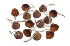 Vánoční dekorace kovový zvonek závěs 3cm∅x2,5cmH - 15ks