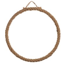 Dekorace - drátěná obruč opletená provázkem 41cm∅x2,5cmW - závěs