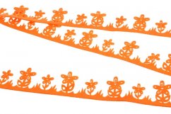Jarní dekorace filcový pás s kytičkami 6,5cm/dl. 1,9m