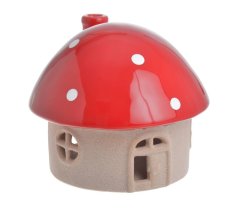 Keramický svícen - muchomůrka 13 x11cm