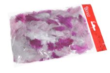 Přírodní barvené peří 5 - 8 cm - mix 10g PK/FU/WH