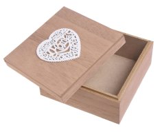 Dřevěná dekorativní krabička  12cmL x 12cmW x 6cmH