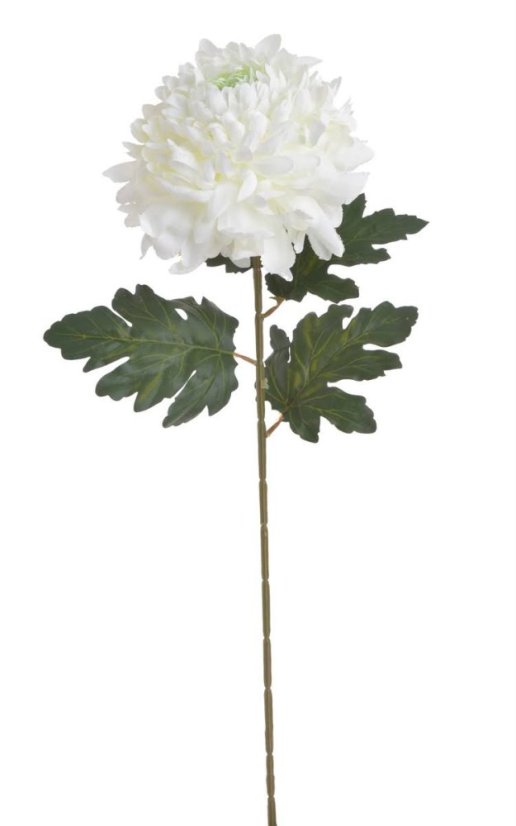 Chryzantéma na stonku s listy, 73 cm