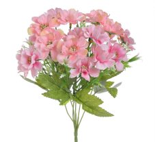 Kytice umělého clematis 5 výhonů s listy a doplňky, dl. 30cm