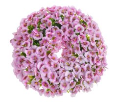 Dekorační věnec z umělých kvetoucích macešek Ø 50cm