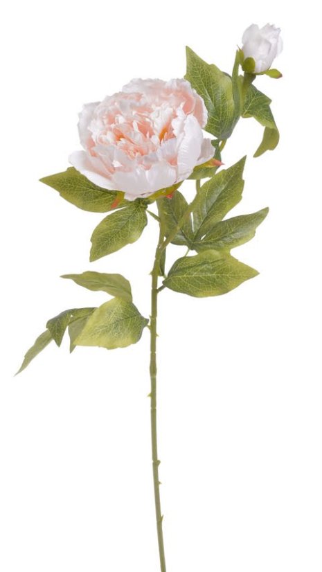 Umělá pivoňka s květem a poupětem, květ Ø10cm, celková dl.67cm
