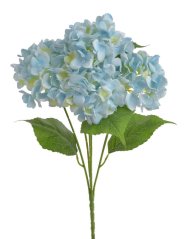 Kytice umělých hortenzií s 5 květy a listy, květ Ø 12cm, dl.celkem 50cm