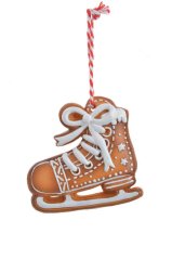 Vánoční dekorace brusle jako z perníku 7cmLx1cmWx7cmH. - závěs