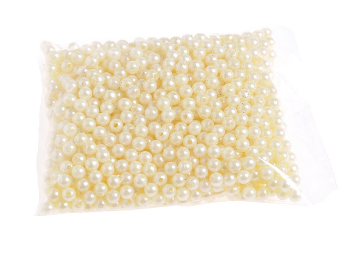Dekorace plastové perličky Ø 6mm/100g - Barva: Champagne
