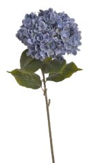 Umělá hortenzie s listy, hlava Ø 20cm, dl.80cm