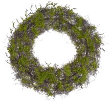 Mechový dekorační věnec s větvičkami – 75 cm