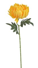 Umělá chryzantéma na stopce s listy, květ Ø16cm/celkem dl.75cm