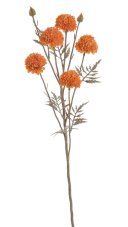 Umělá podzimní větvička se sušenými květy oranžová 60 cm