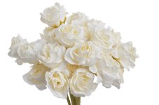 Kytice umělých růží 30 cm – bílá