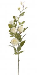 Umělá rozkvetlá růže s třemi květy a poupaty, květ Ø6cm/celkem dl. 85cm