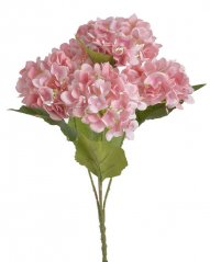 Kytice umělých hortenzií s 5 květy a listy, květ Ø 12cm, dl.celkem 50cm