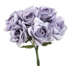 Hlavička Pěnové růže na papírovém drátku 6cm/dl.25cm - 6 ks
