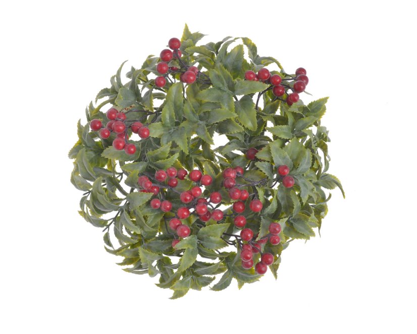 Dekorační věnec z umělých větviček hlohu Ø 26cm