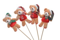 Dekorace plyšový medvěd  zápich .(7cmLx6cmWx11cmH )30cmH