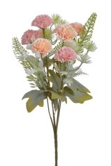 Kytice kvetoucích umělých květin - 5 větviček s 7 květy a doplňky, kvítek 3,5cm, dl. 29cm