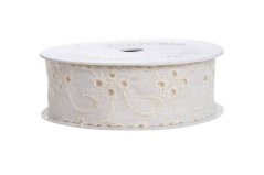 Bavlněná stuha s vyšívaným motivem 2,5cm x3m