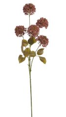 Dekorace umělý kvetoucí česnek 5 květů, květ Ø 7cm, dl.celkem 75cm - zápich
