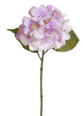Umělá střední hortenzie na stonku s listy, hlavička Ø13cm/dl.36cm